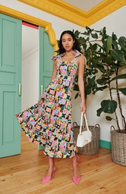 Celia B Arafura Dress Multi Clearance