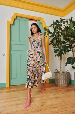 Celia B Arafura Dress Multi Clearance