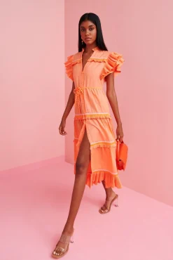 Celia B Moonlit Dress Orange Online