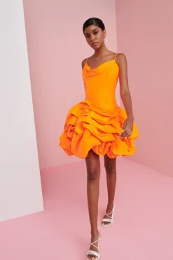 Celia B Serenity Dress Neon Orange Clearance