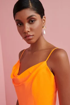 Celia B Serenity Dress Neon Orange Clearance